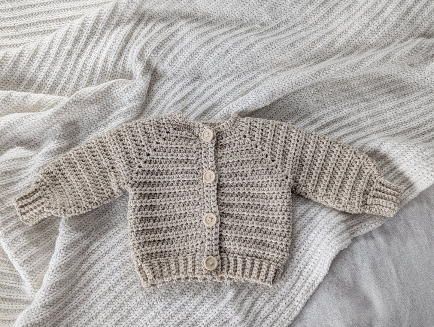 Crochet Cardigan |Oats 3-6M| RTS