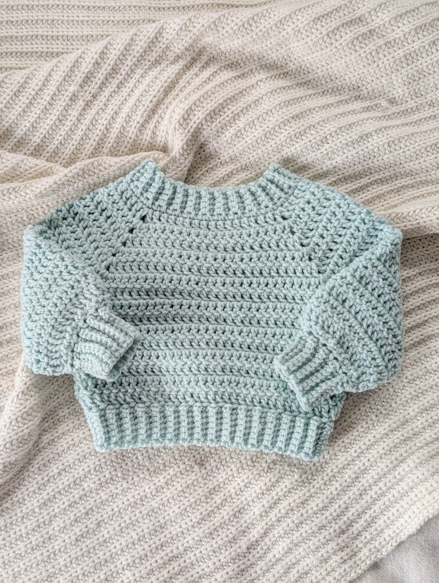 Crochet pullover |Glacier 0-3M | RTS