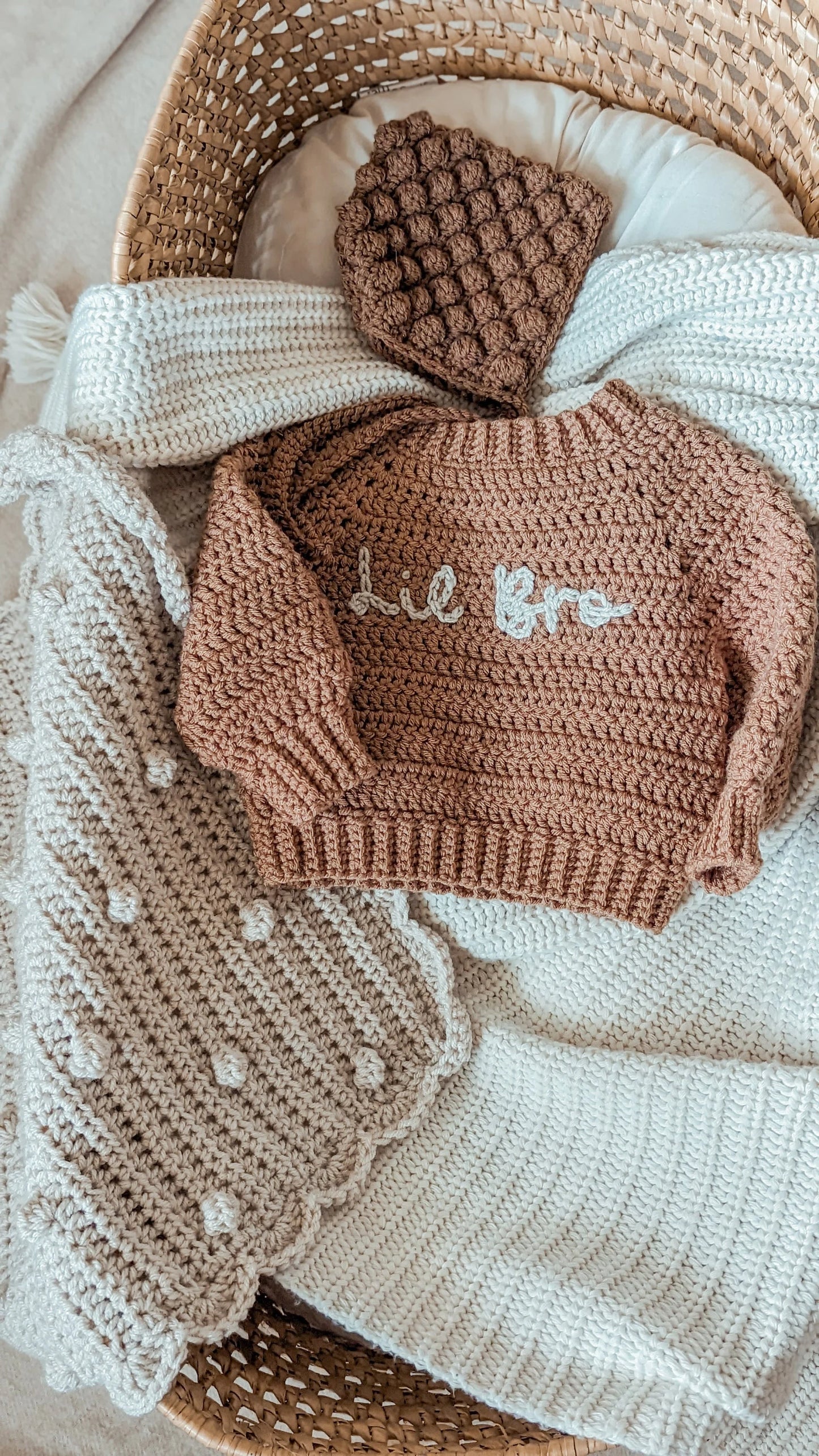 Lil Bro pullover| Clay & Natural 3-6M | RTS